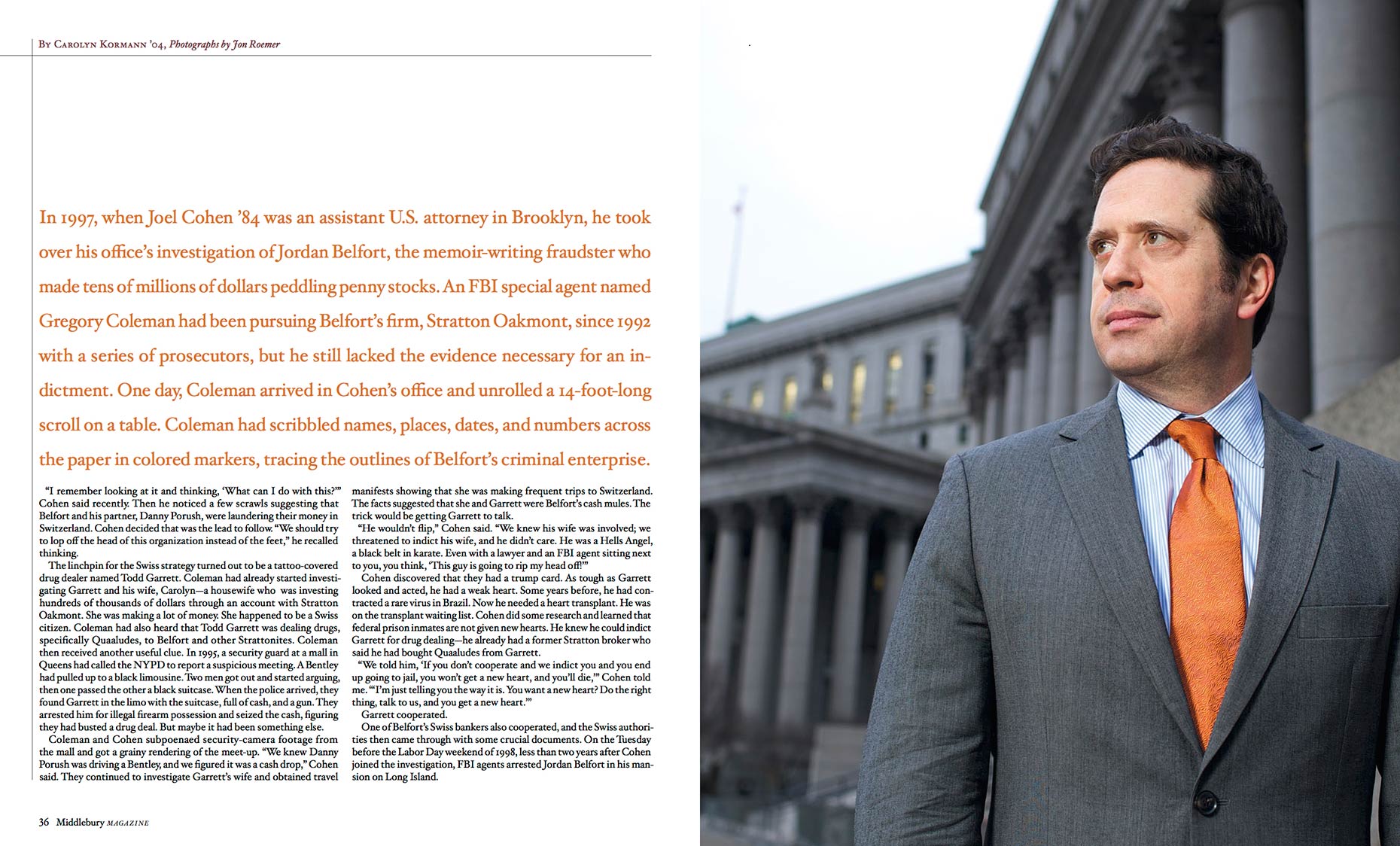 Joel Cohen - Former  Assistant US Attorney - Middlebury Magazine