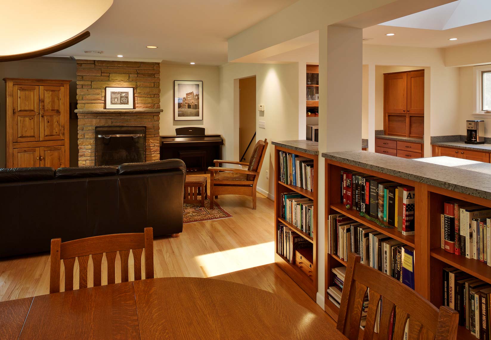 Classic Split-Level Renovation with a Modern Twist - Princeton, NJ - Dining & Living Room