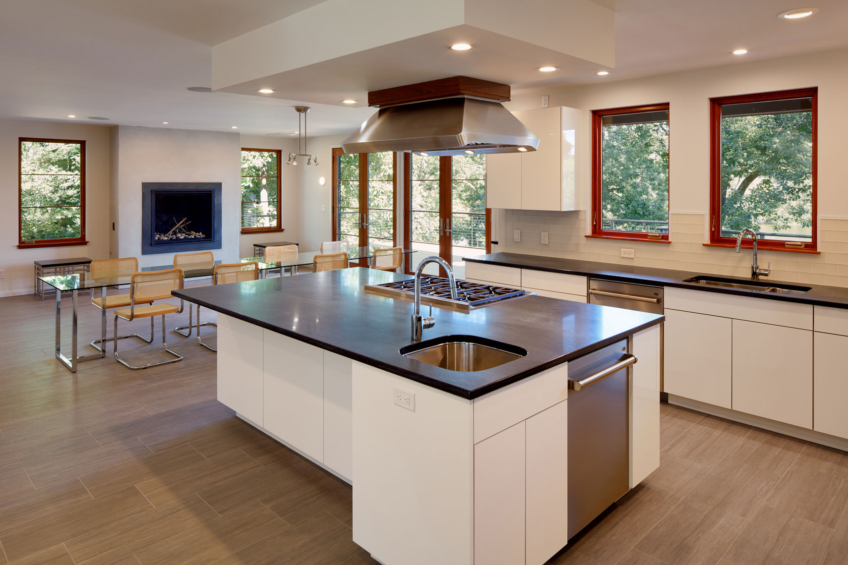 Lake House - Princeton, NJ - Kitchen with Island - Abby Schwartz Associates
