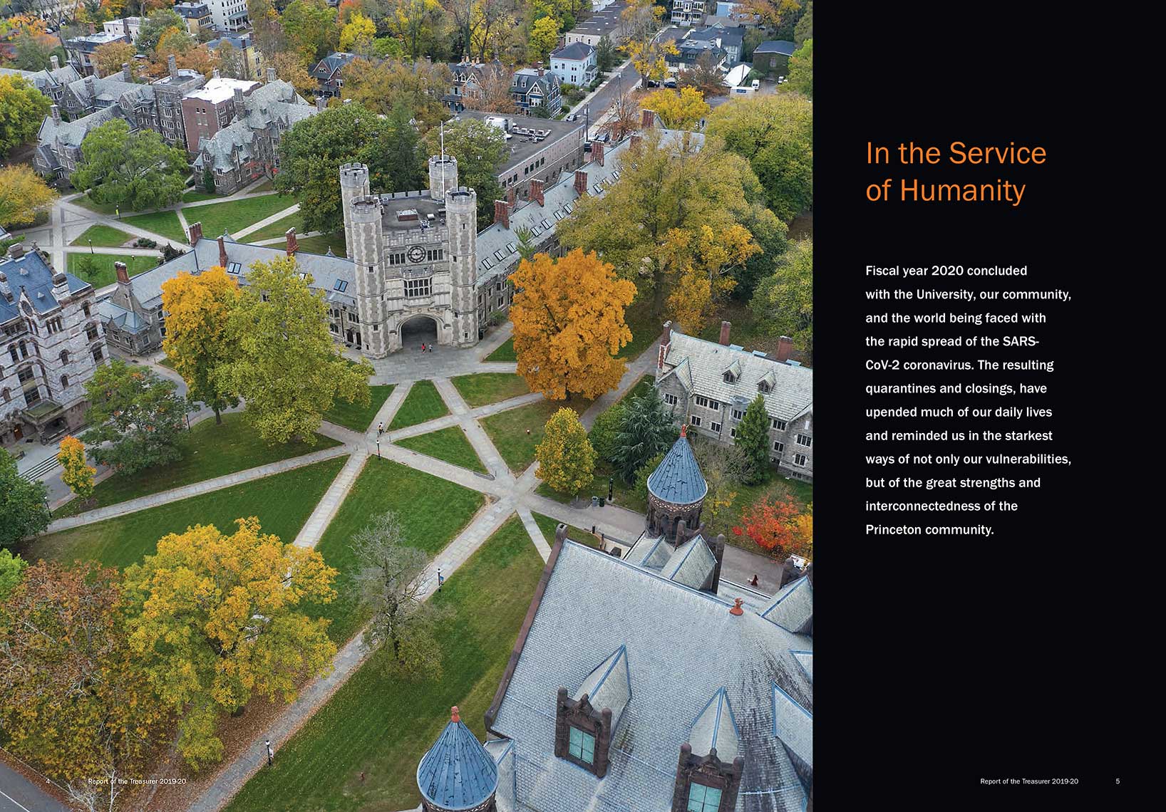 In the Service of Humanity, Report of the Treasurer 2019-20 Princeton University